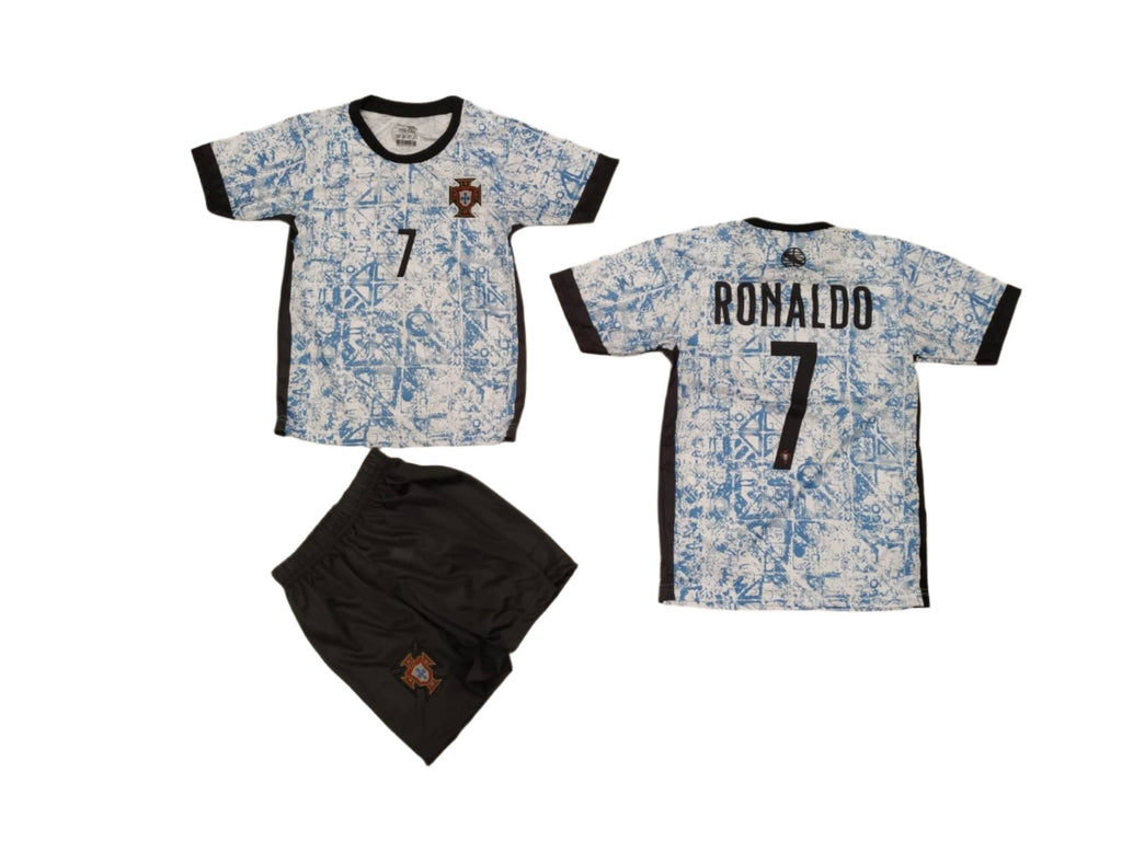 CR7 Детски спортен екип Португалия Роналдо 7, Бял футболен с чорапи PORTUGAL 2025