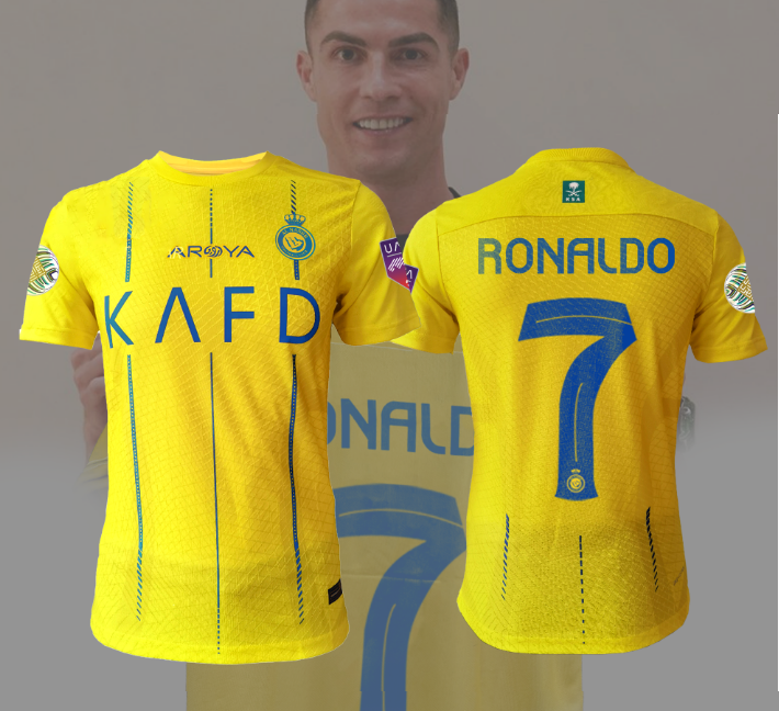Мъжка Тениска на Роналдо 7  Ал Насър RONALDO Жълта/Червена/Жълта/Бяла