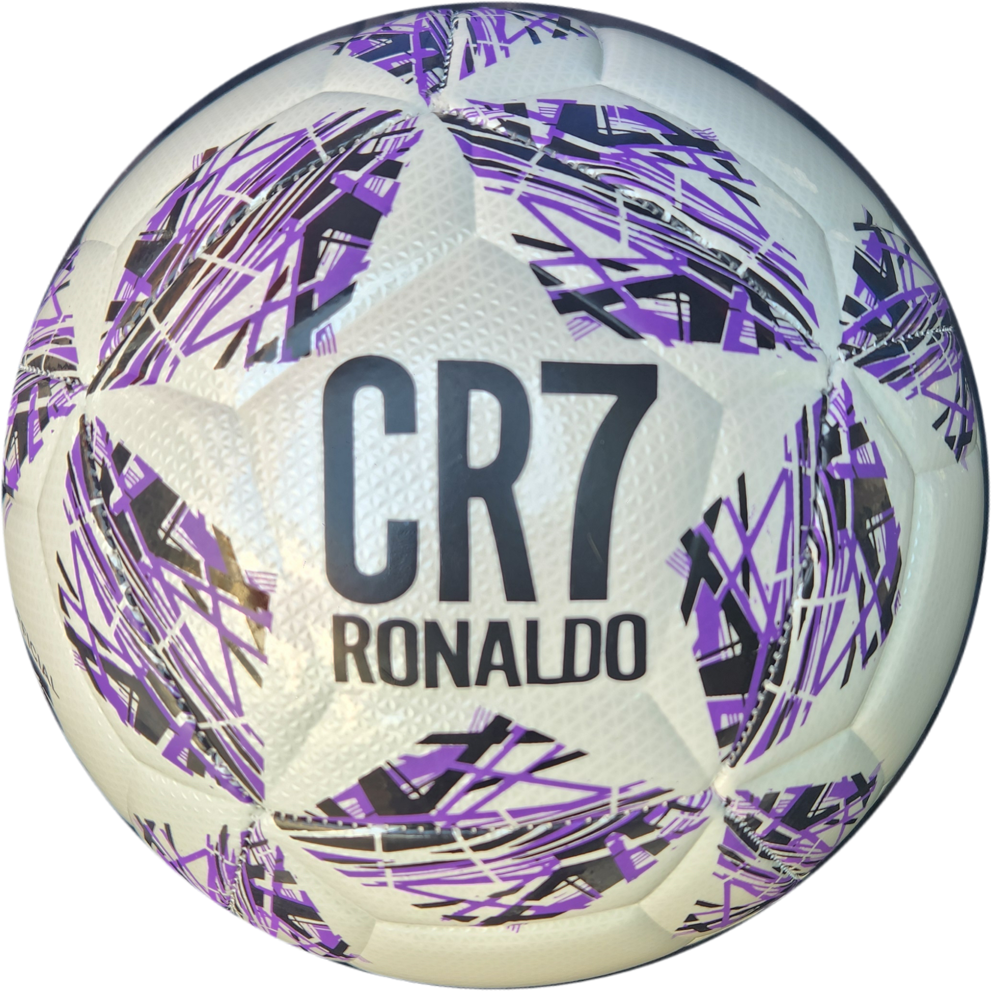 Футболна Топка на CR7 Роналдо 2025г Звезда ШЛ Лилава Размер 5, Шита