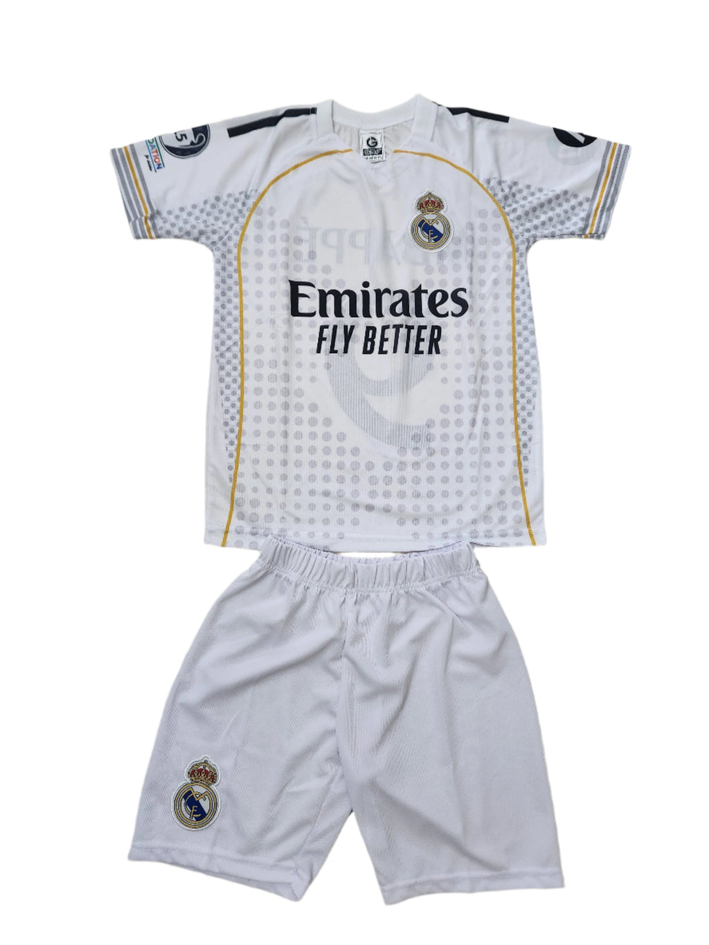 2026 Детски футболен спортен екип с Чорапи на  Реал Мадрид 9 Мбапе, Бял MBAPPE 9 MADRID