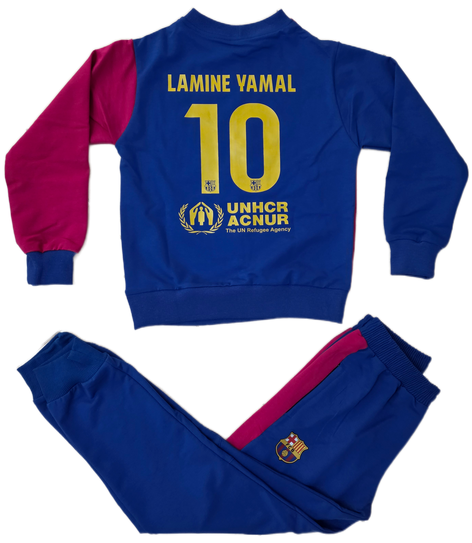 Детски спортен комплект на Ламин Ямал 10 Барселона с Блуза Анцуг Син