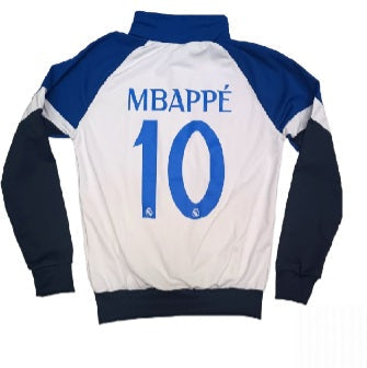 Детски спортен екип на Real Madrid Mbappe 10, Бял цвят, Анцуг с дълъг ръкав Мбапе