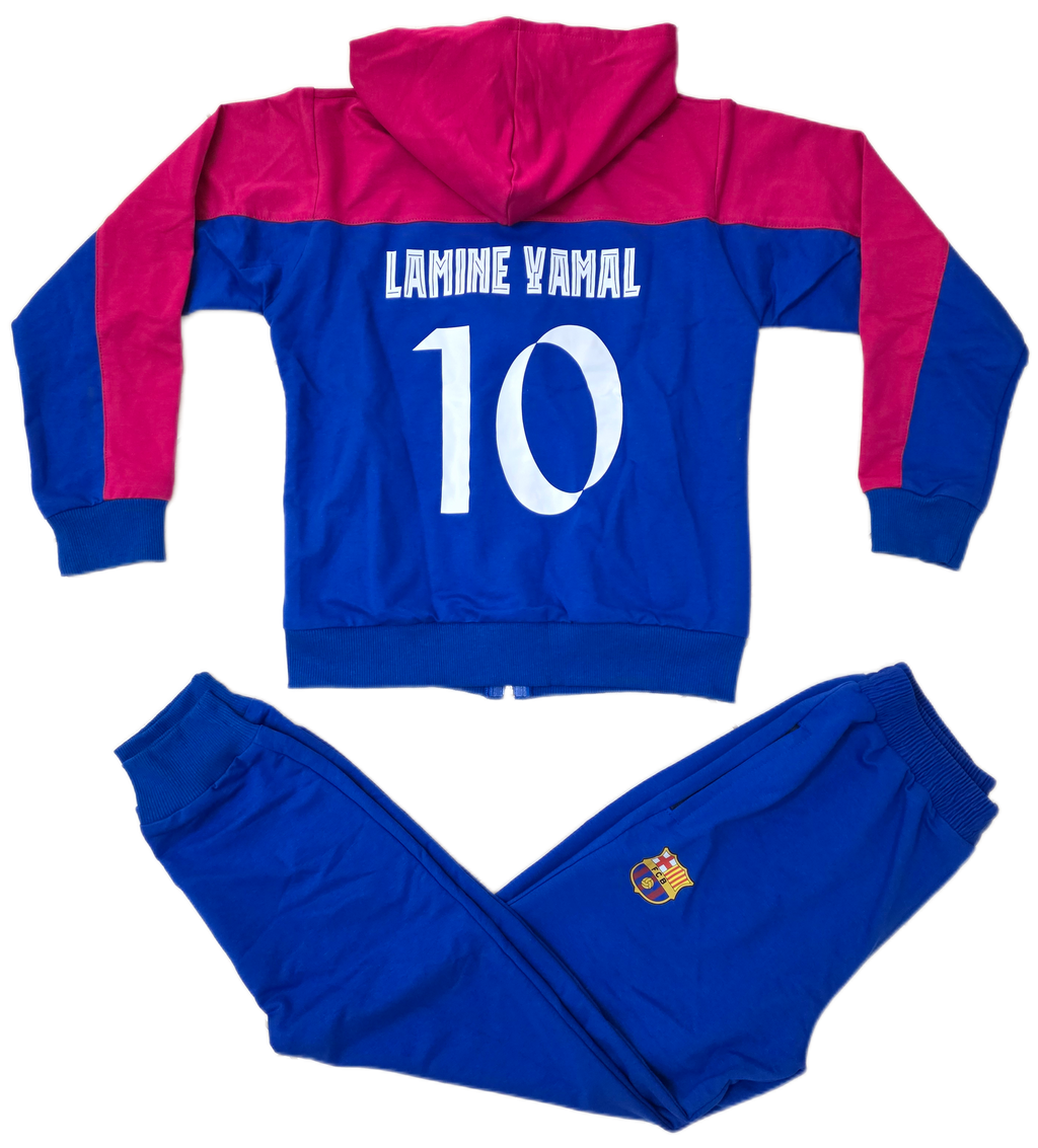 Детски спортен Анцуг на Ламин Ямал 10 Барселона с дълъг ръкав 2026 син цвят