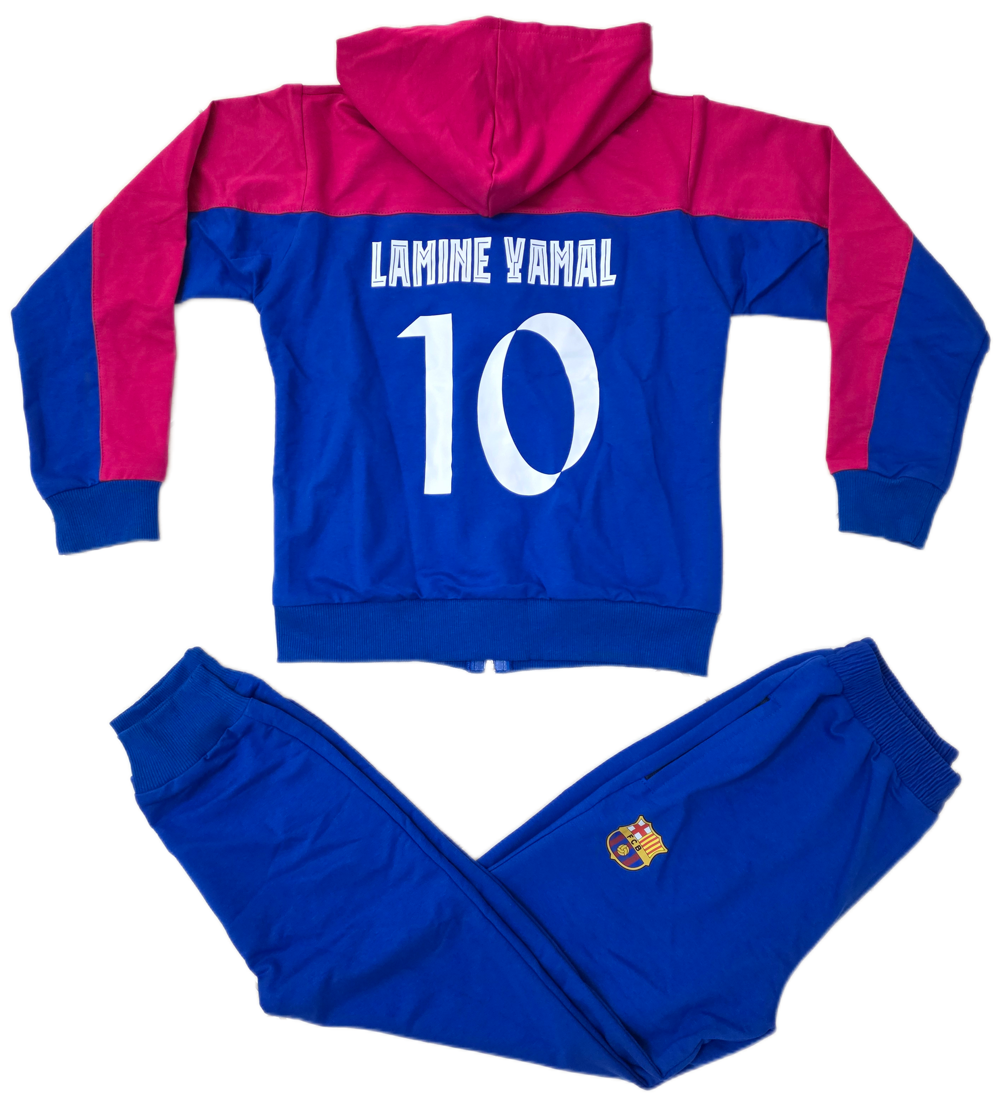 Детски спортен Анцуг на Ламин Ямал 10 Барселона с дълъг ръкав 2026 син цвят