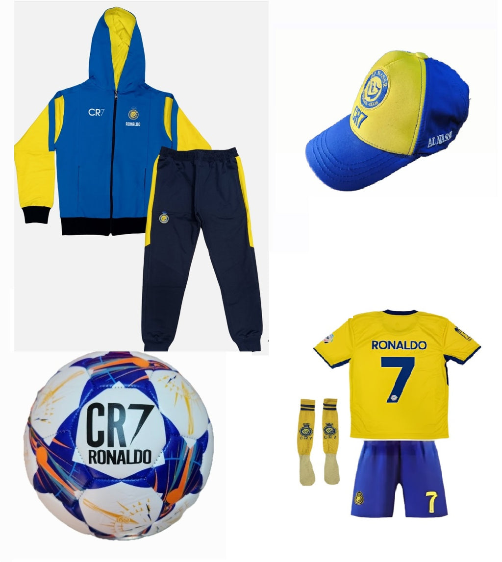 Сет Детска футболна Екипировка на Роналдо, за 8г. Червен португалия