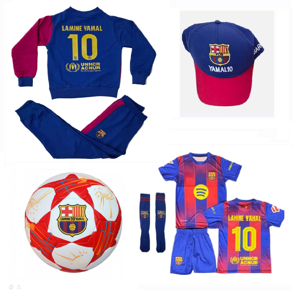 СЕТ Детска футболна Екипировка на Ламин Ямал Барселона - Зелен 26г