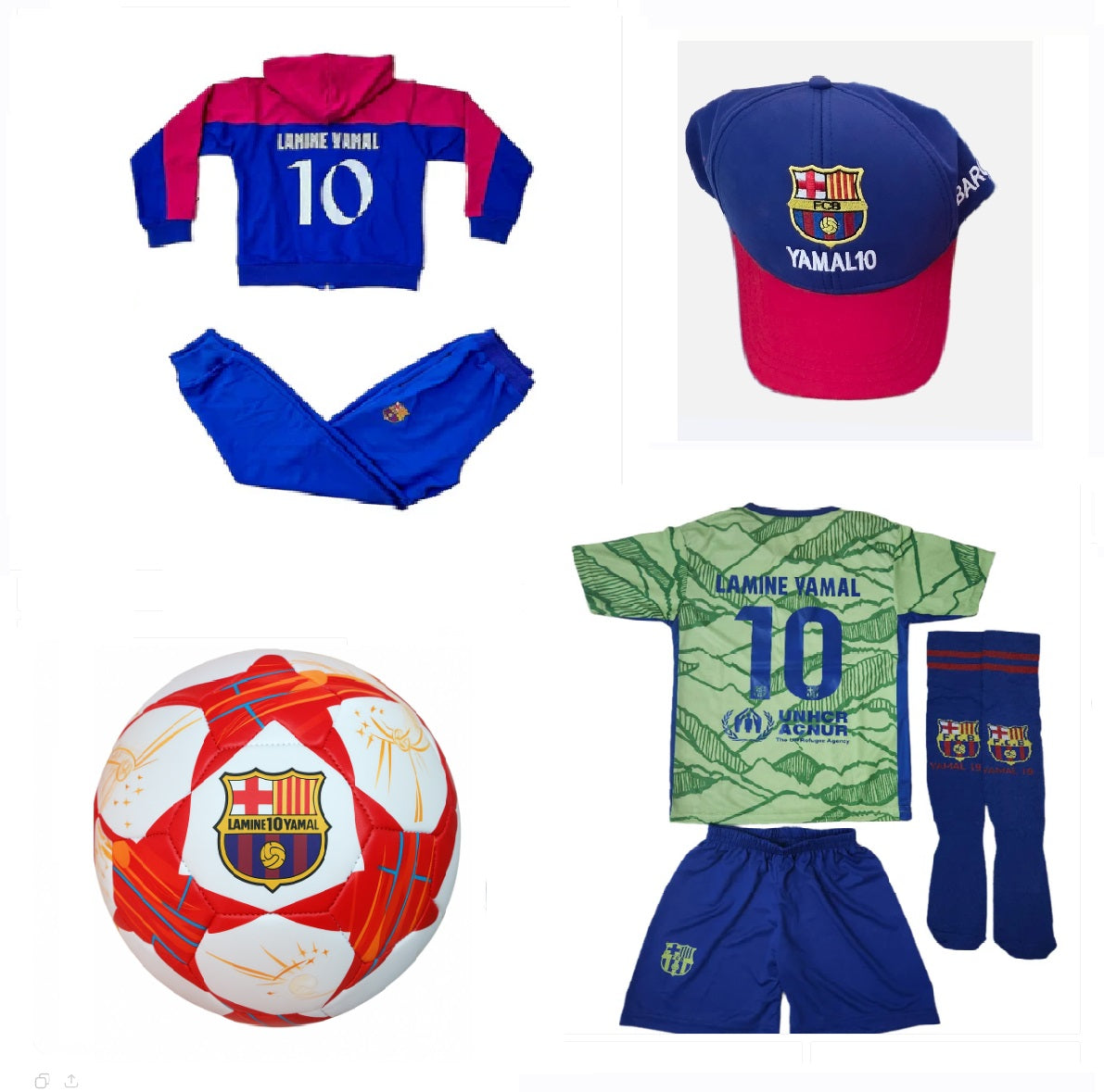 СЕТ Детска футболна Екипировка на Ламин Ямал Барселона - Зелен 26г