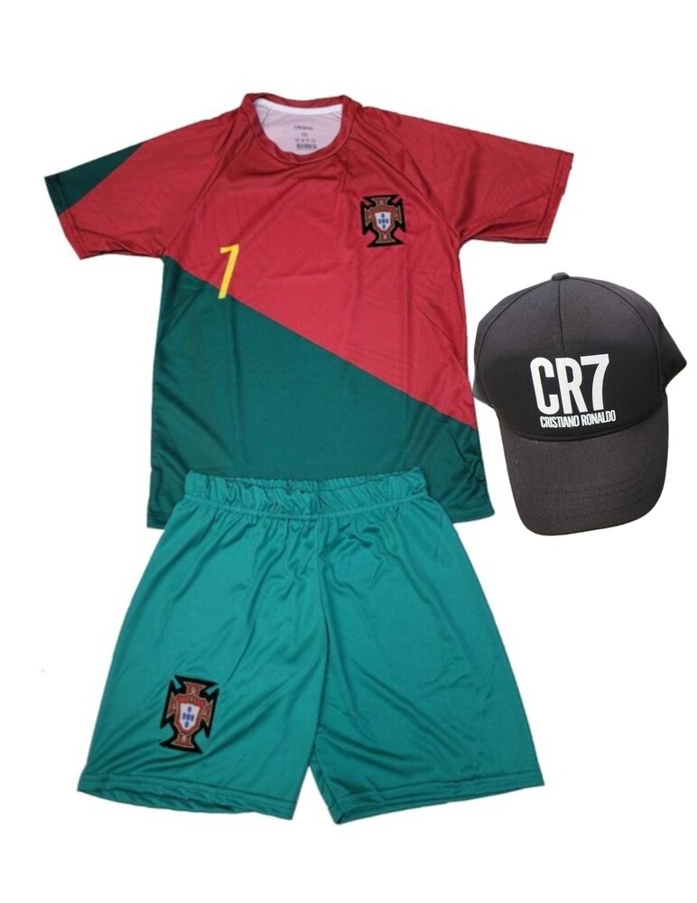 Детски спортен екип на Роналдо 7 с шапка, футболен RONALDO PORTUGAL 2025