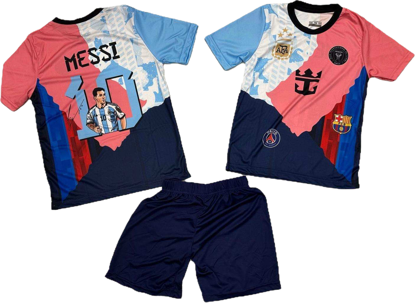 World Детски спортен екип на Меси 10 с чорапи, футболен MESSI 10 шарен 2025