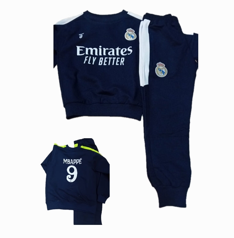 Детски спортен комплект Real Madrid Mbappe 9 с Блуза Бял Кант Мбапе