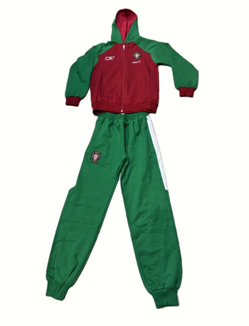Футболен спортен екип на Роналдо 7, Зелен, Анцуг с дълъг ръкав Португалия