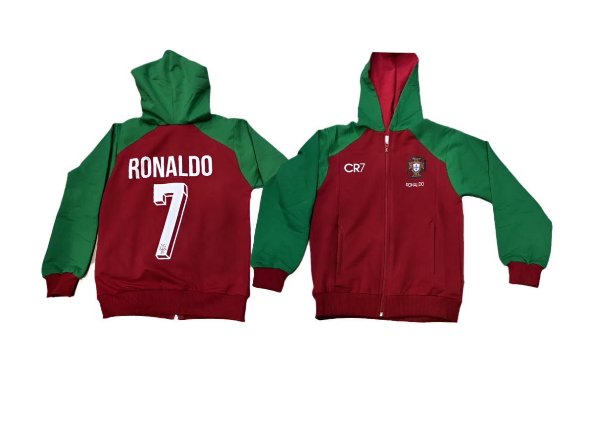 Футболен спортен екип на Роналдо 7, Зелен, Анцуг с дълъг ръкав Португалия