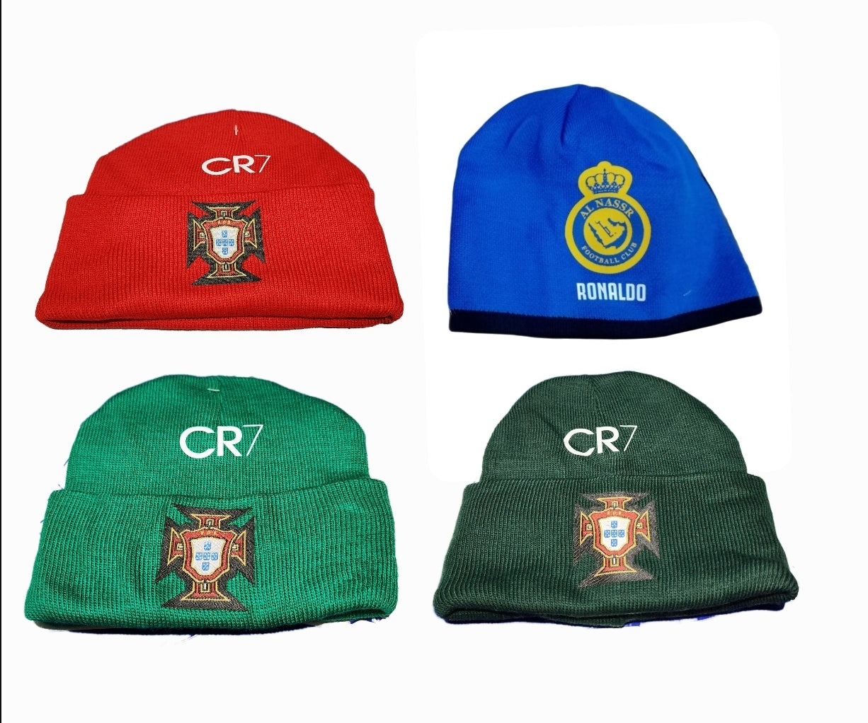 CR7 Роналдо Спортна Зимна Шапка, Футбoлна Португалия Червен Зелен цвят