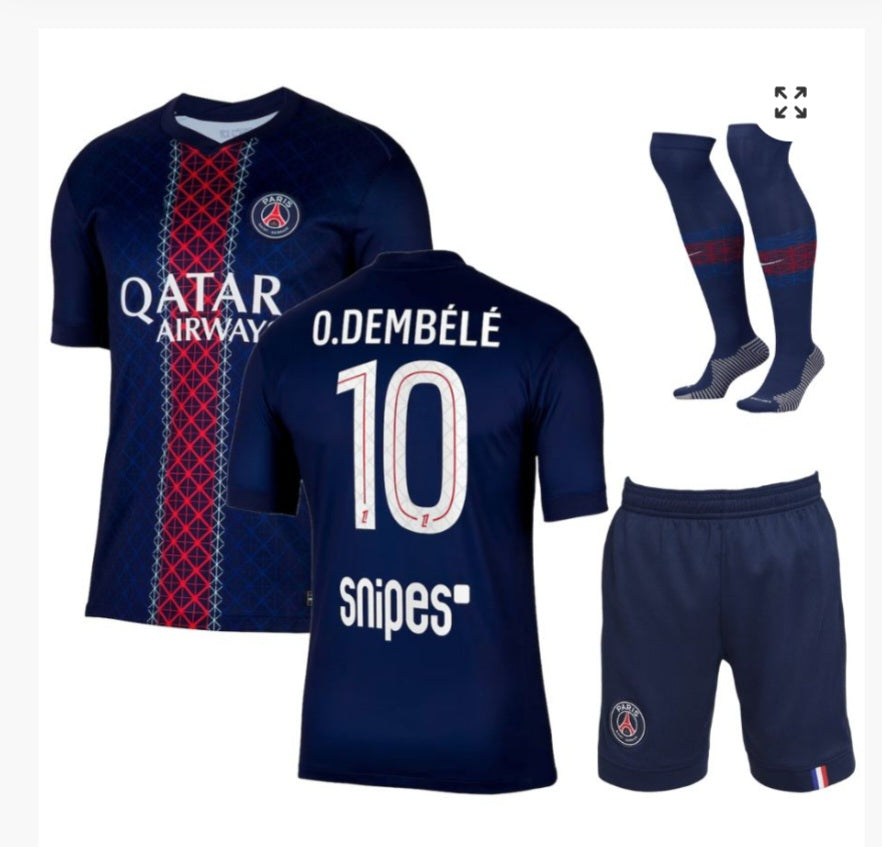 Детски спортен екип на Дембеле футболен Dembele PSG PARIS Син 2026