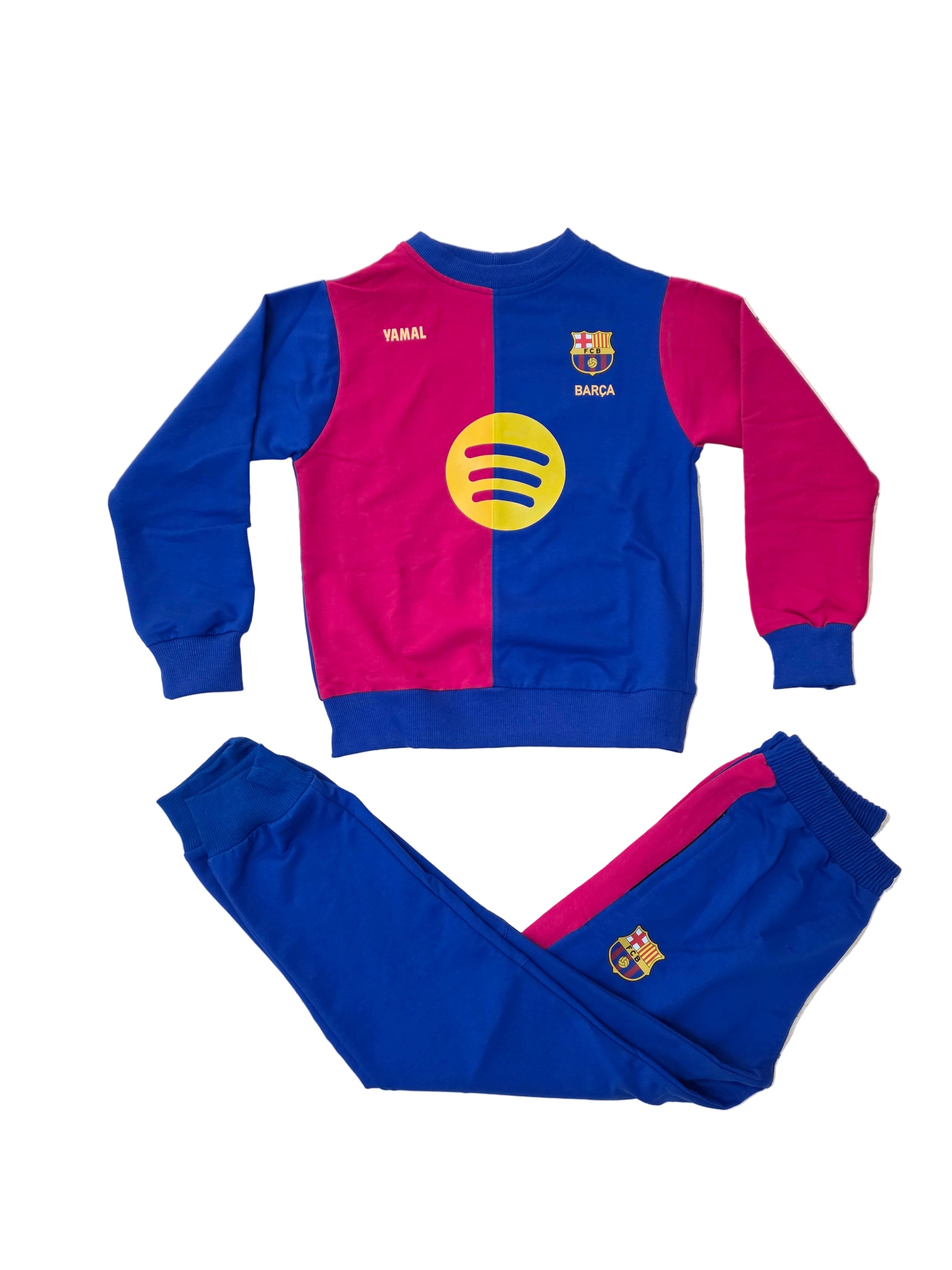 Детски спортен комплект на Ламин Ямал 10 Барселона с Блуза Анцуг Син