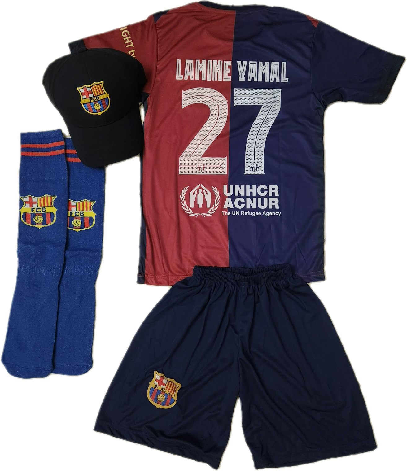 Детски спортен екип на Ламин Ямал Барселона с Чорапи 2026 Lamine Yamal син цвят