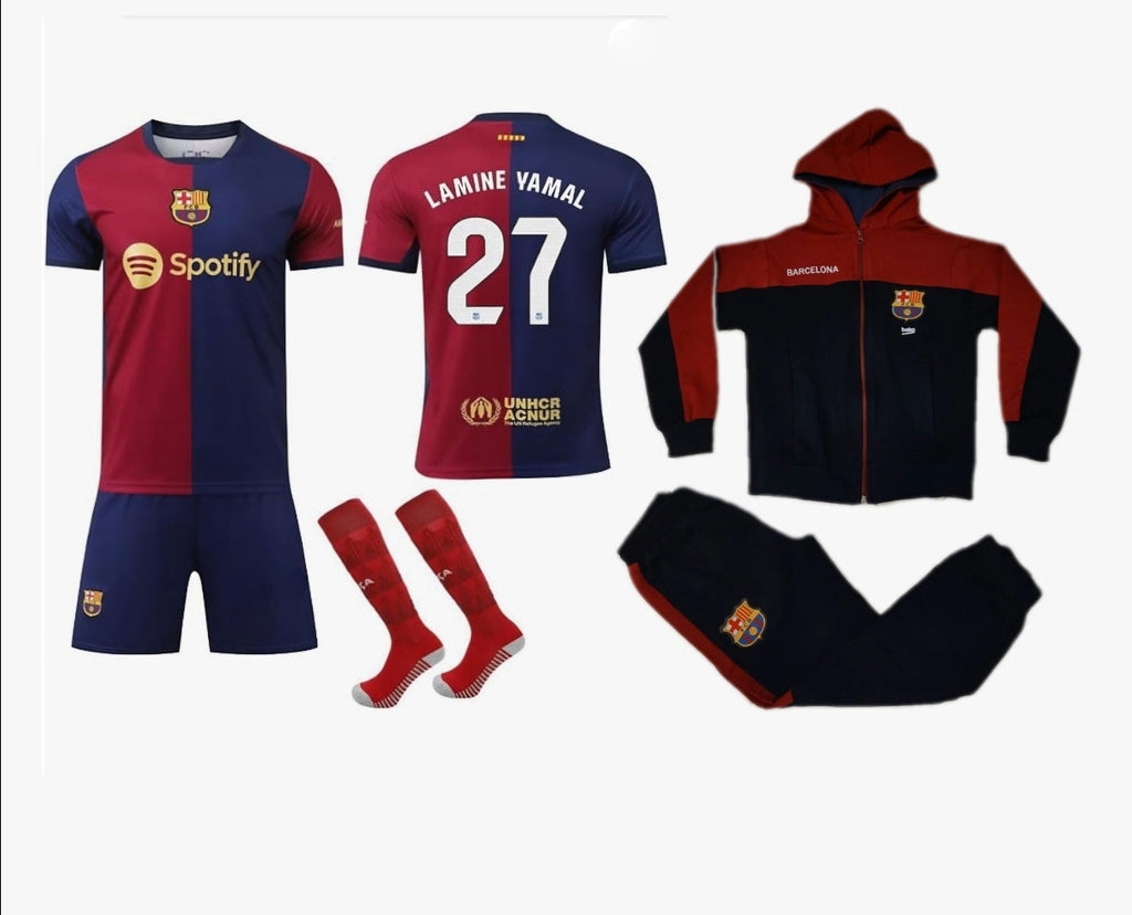 Детски спортен екип на Ламин Ямал Барселона с Чорапи 2026 Lamine Yamal син цвят