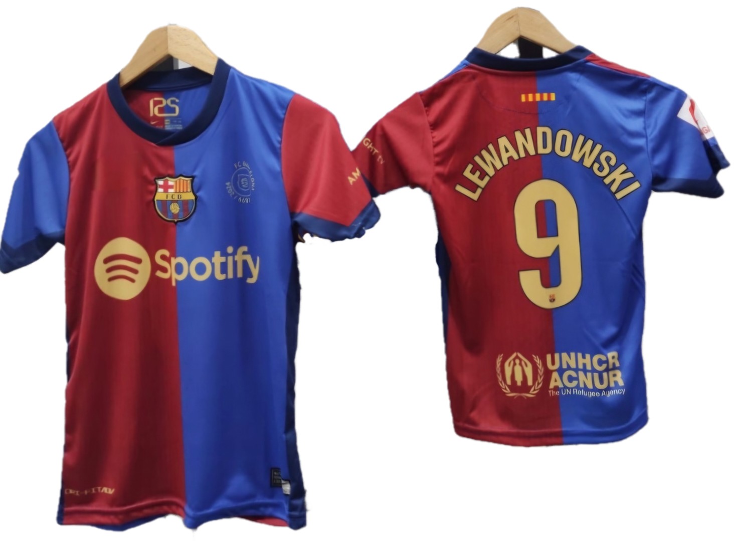 2025 Детски спортен екип с чорапи на Левандовски 9, футболен LEWANDOWSKI 9 BARCELONA