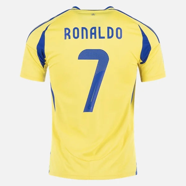 2025 Детски футболен екип на Роналдо 7, жълт с шорти RONALDO Al Nassr