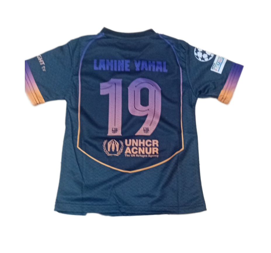 Детски спортен екип на Ламин Ямал 19 Барселона с Чорапи 2026 Резервен черен Lamine Yamal