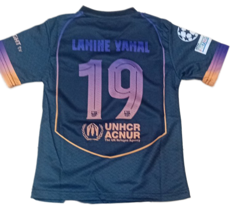 Детски спортен екип на Ламин Ямал 19 Барселона с Чорапи 2026 Резервен черен Lamine Yamal