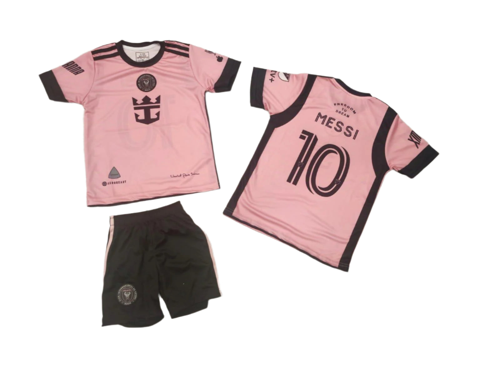 Детски спортен екип на Меси 10, футболен MESSI 10 INTER MIAMI Розов 2025