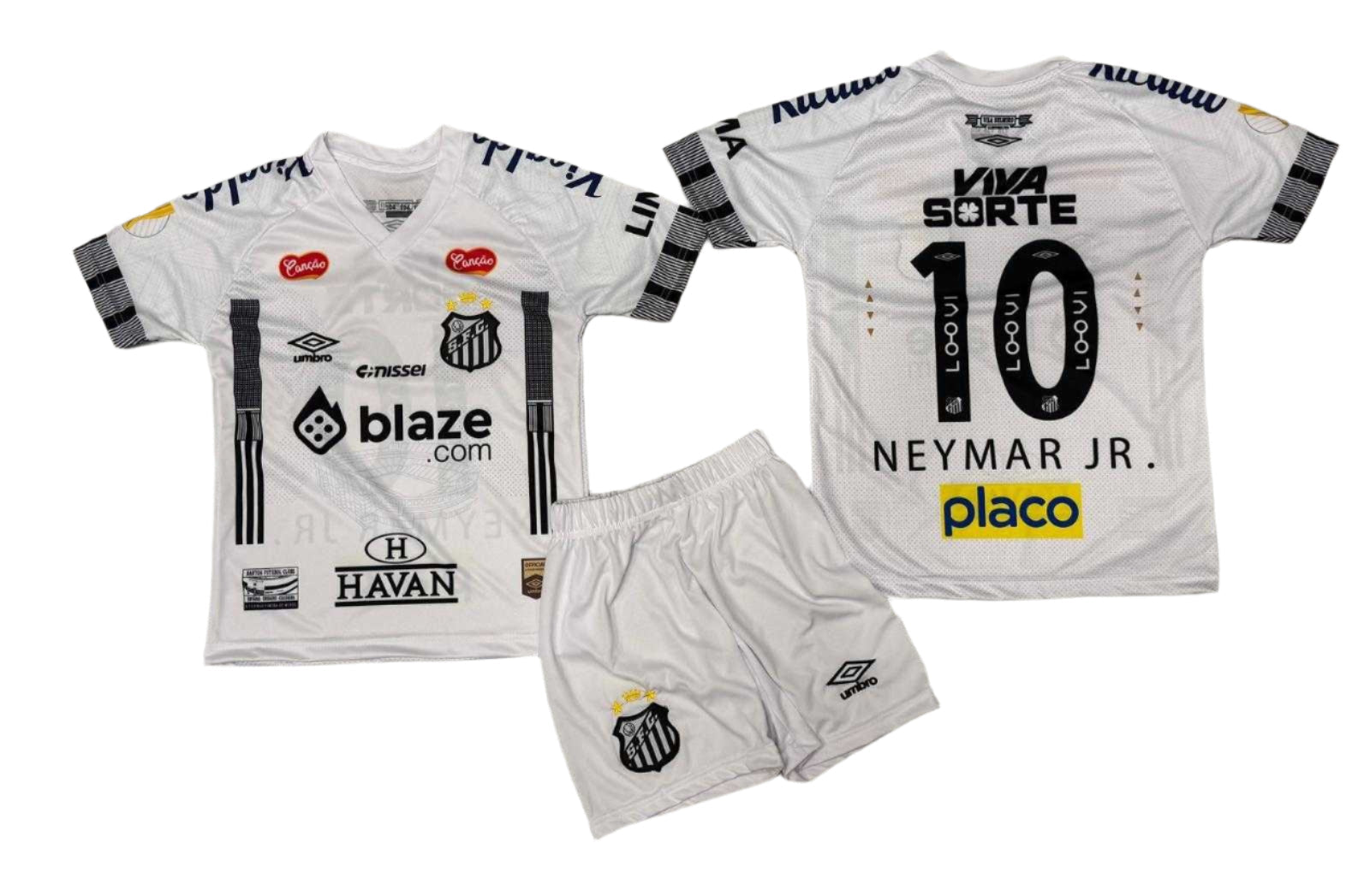 25г Детски спортен екип на Неймар 10, футболен Neymar SANTOS Ново Сантош