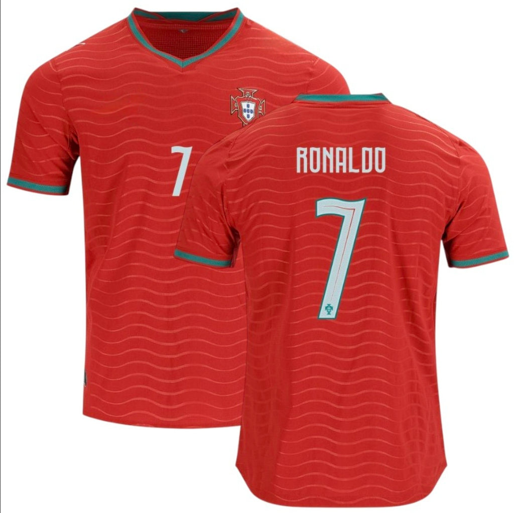 2026 Детски спортен екип на CR7 Роналдо 7, Портгуалия Червен Цвят с шорти Ronaldo