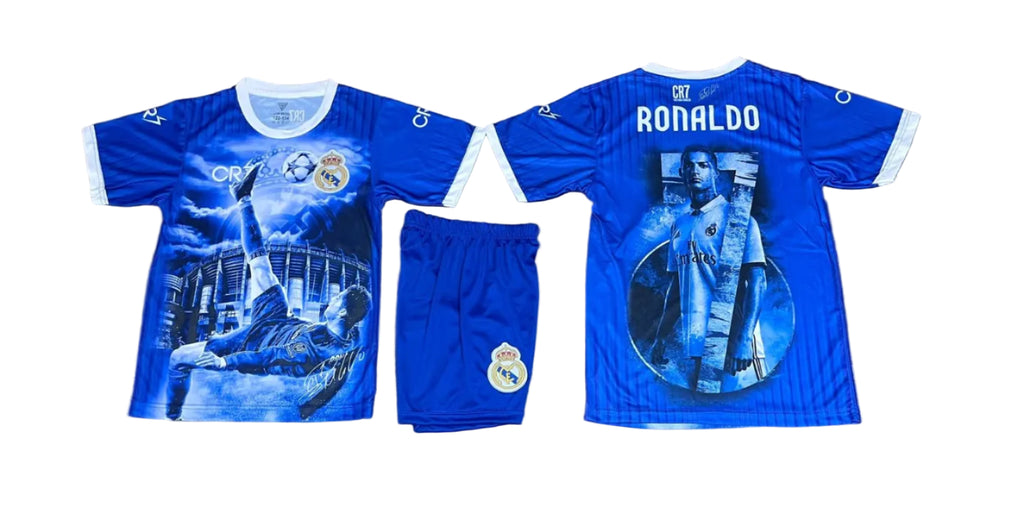 2026 Детски спортен екип на CR7.BG Роналдо 7, СИН футболен с чорапи RONALDO AL NASSR
