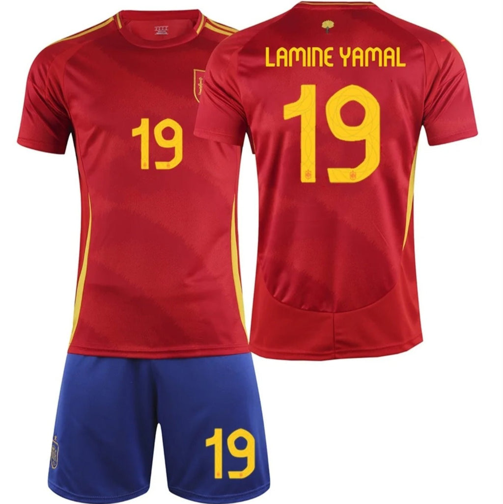 Детски спортен екип на Ламин Ямал 19 Испания с шорти 2025 Червен SPAIN Lamine YAMAL