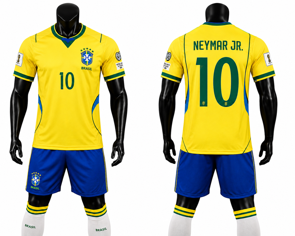 FIFA Световно 26 Детски спортен екип на Неймар Бразилия 10, футболен Neymar Бразилия Жълт Ново