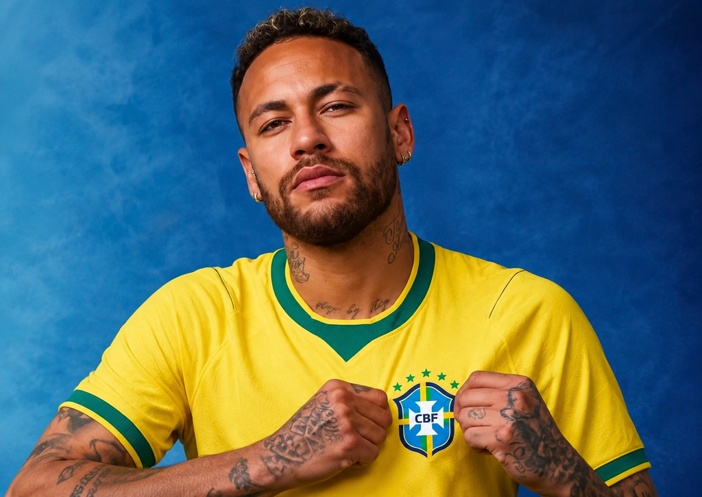 Мъжка Тениска на Neymar Brazil Бразилия Неймар световно