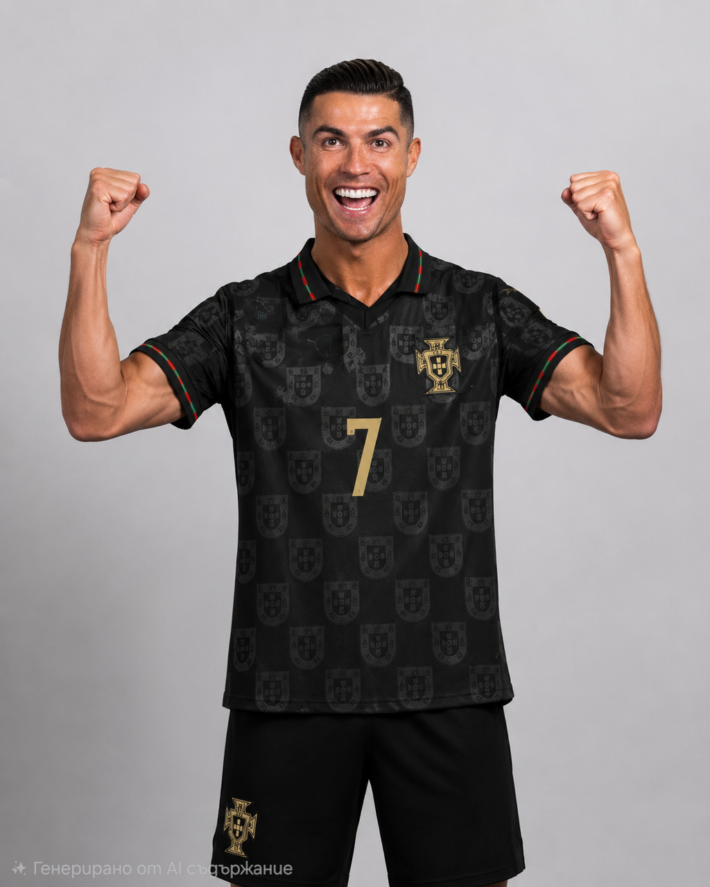 Мъжка Тениска на Роналдо 7  Ал Насър RONALDO Жълта/Червена/Жълта/Бяла