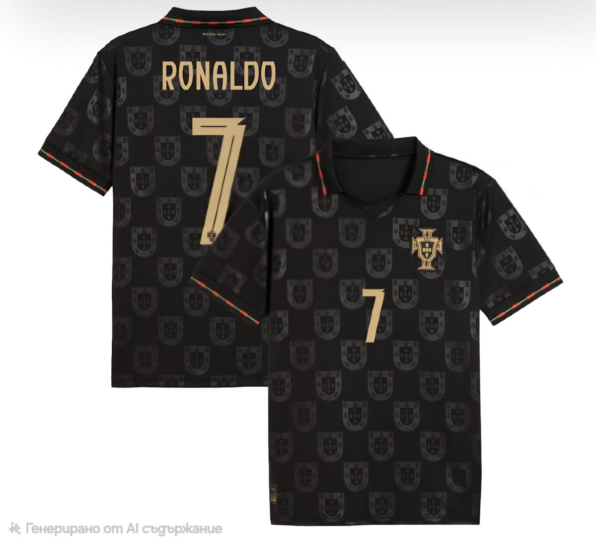 2026 Мъжка Тениска на Роналдо 7  Португалия RONALDO Черна световно