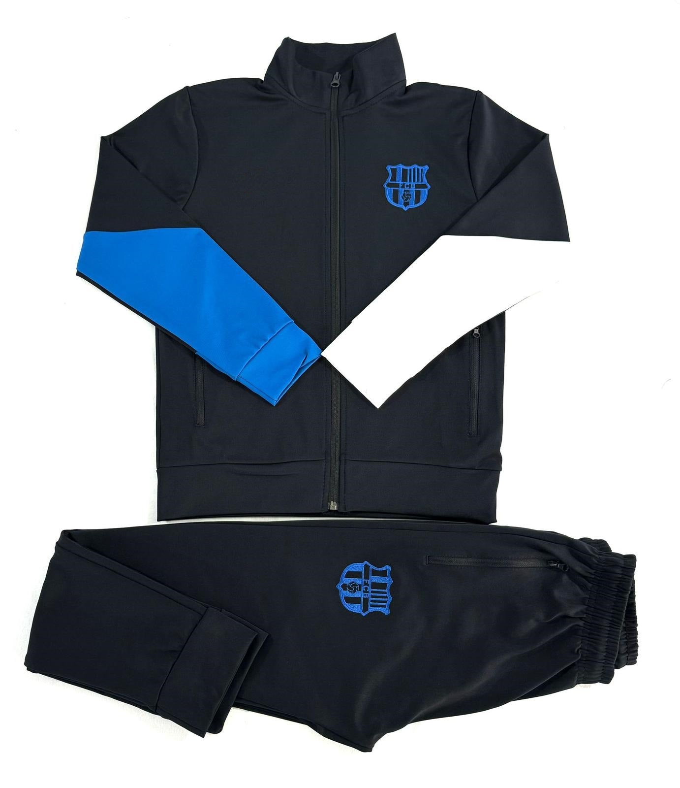 Детски спортен Анцуг на Барселона с дълъг ръкав 2025 Син Шарен