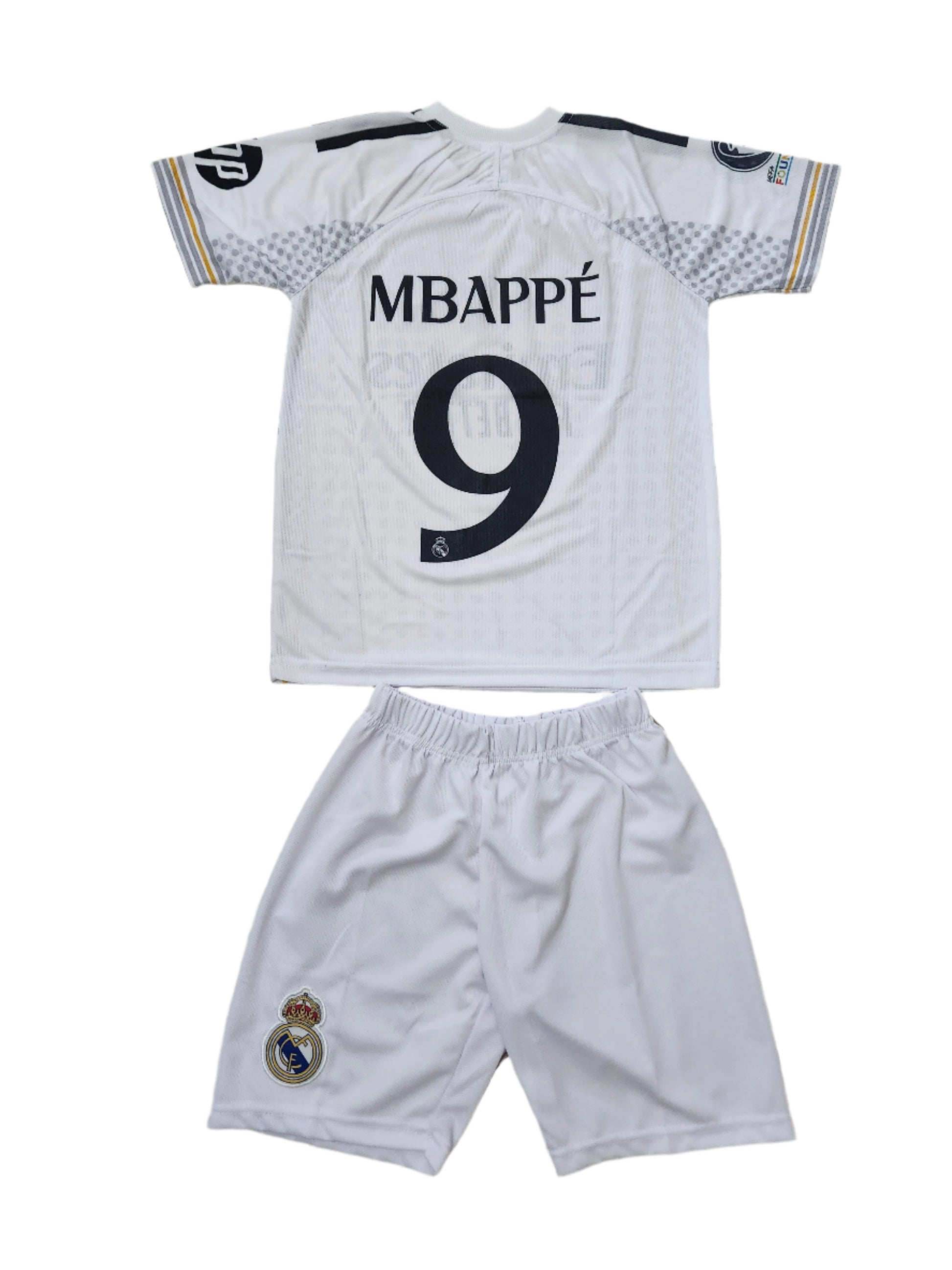 2026 Детски футболен спортен екип с Чорапи на  Реал Мадрид 9 Мбапе, Бял MBAPPE 9 MADRID
