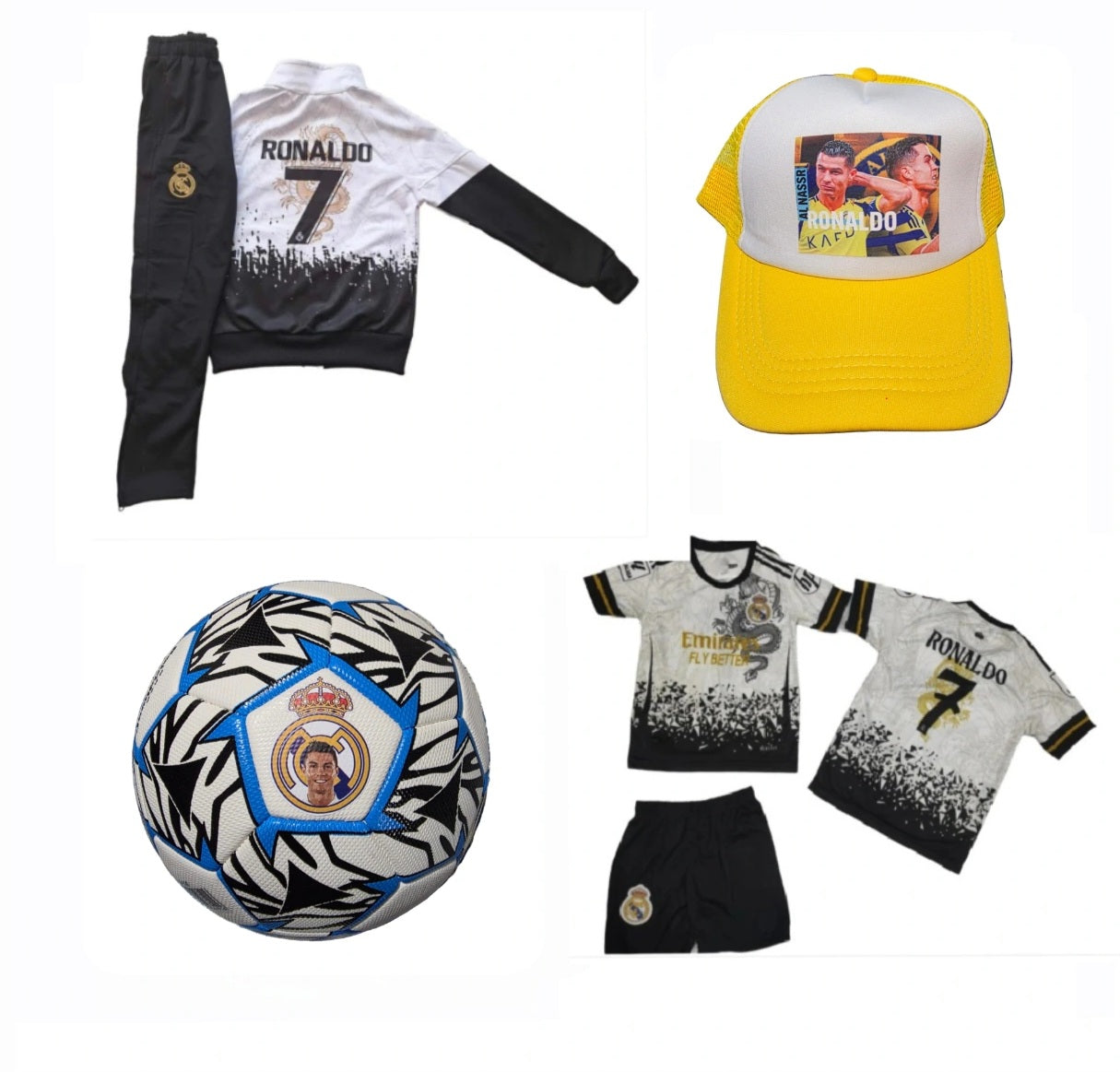 Детска футболна Екипировка на Роналдо Реал Мадрид, за 8г. СЕТ Дракон
