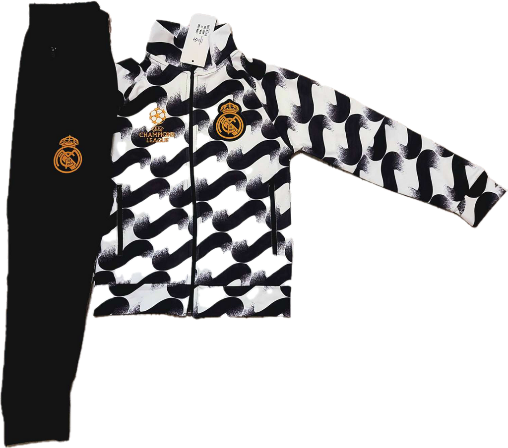 Детски спортен екип на Real Madrid, Черен цвят, Анцуг с дълъг ръкав мбапе модел