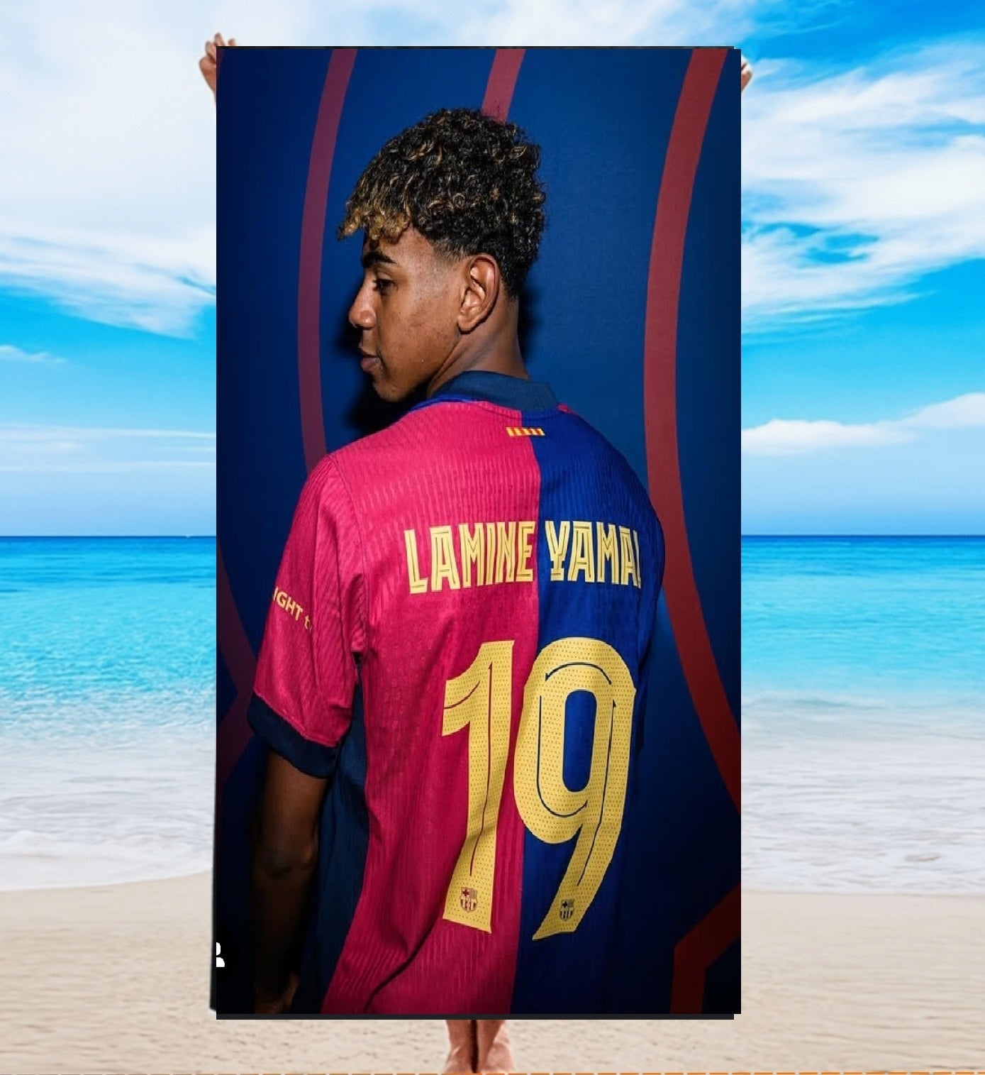 Фенска футболна Кърпа Ямин Ямал 19 Барселона Ново