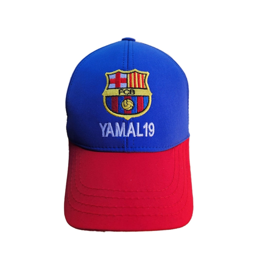 Спортна шапка с козирка, Футбoлна на Ямал, Червено - Синя Yamine Yamal 25г