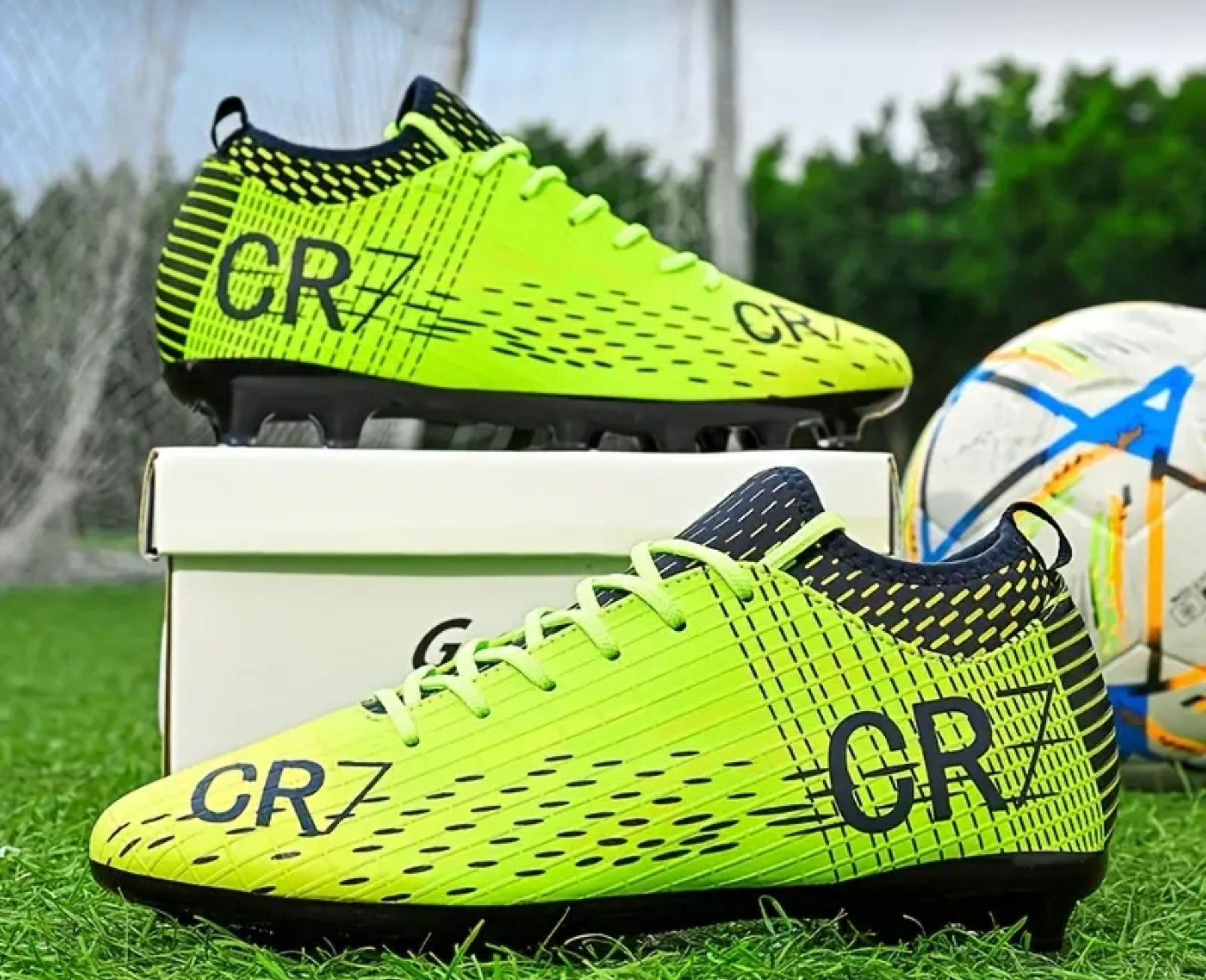 CR7 Кристиано Роналдо футболни Бутони детско | Калеври за футбол Жълт