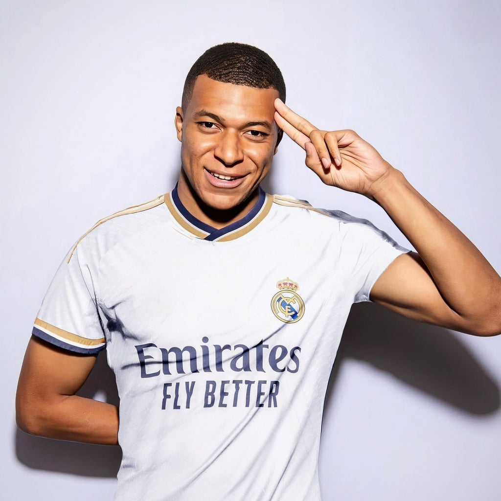 2025 Детски футболен екип Мбапе 9, Бял, Реал Мадрид