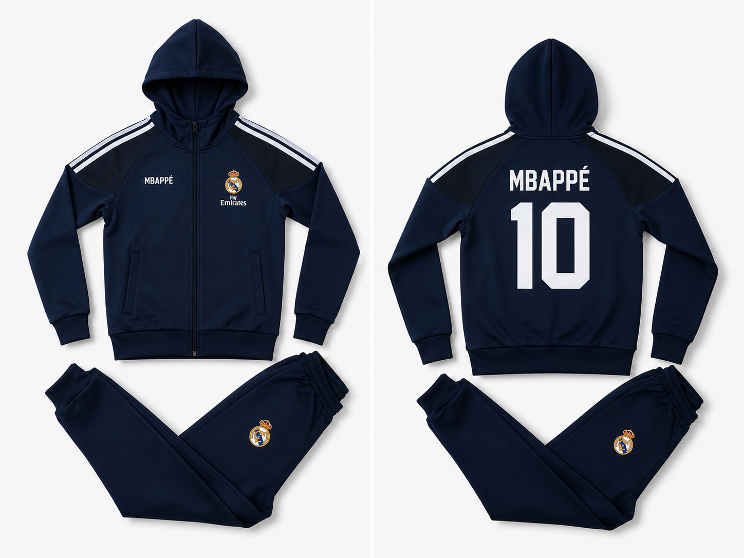 Детски спортен екип на Real Madrid Mbappe 10, шарен, Анцуг с дълъг ръкав Мбапе + Kaчулка