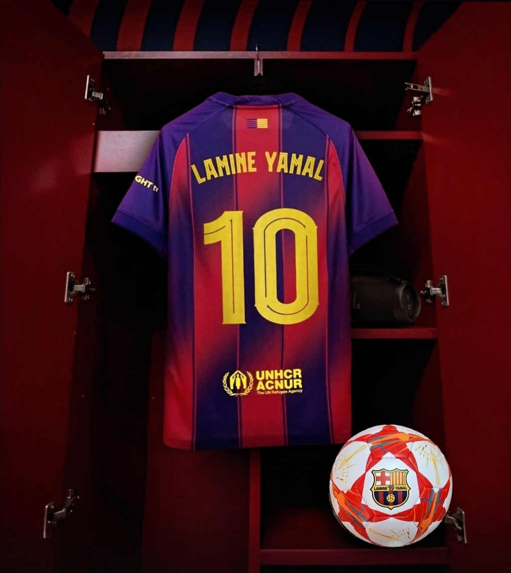 2025 Детски футболен екип на Ламин Ямал  + Топка, Барселона Lamine YAMAL 19