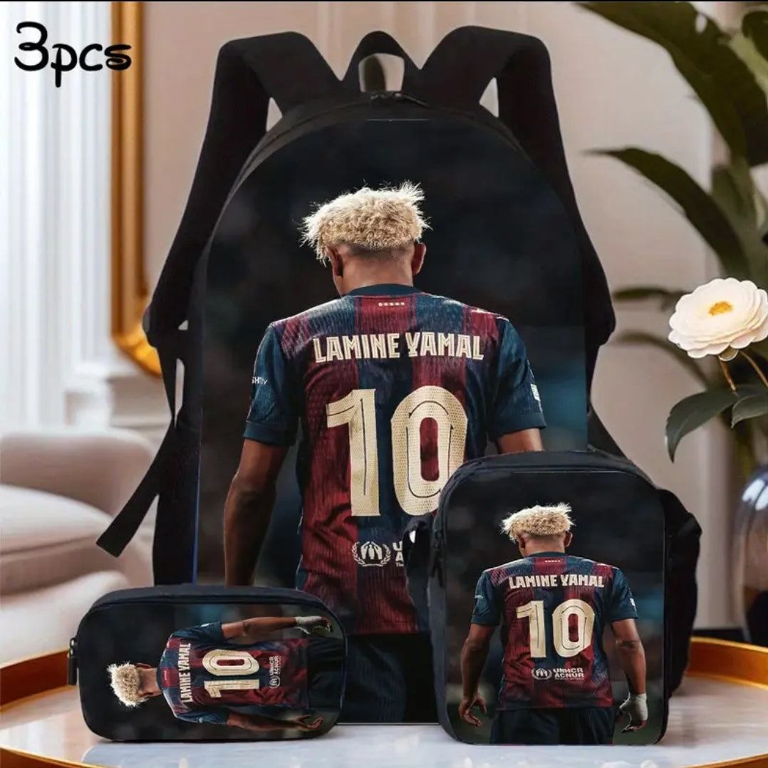 Футболна Ученическа Раница Комплект Lamine Yamal 10 детско Ямал Барселона