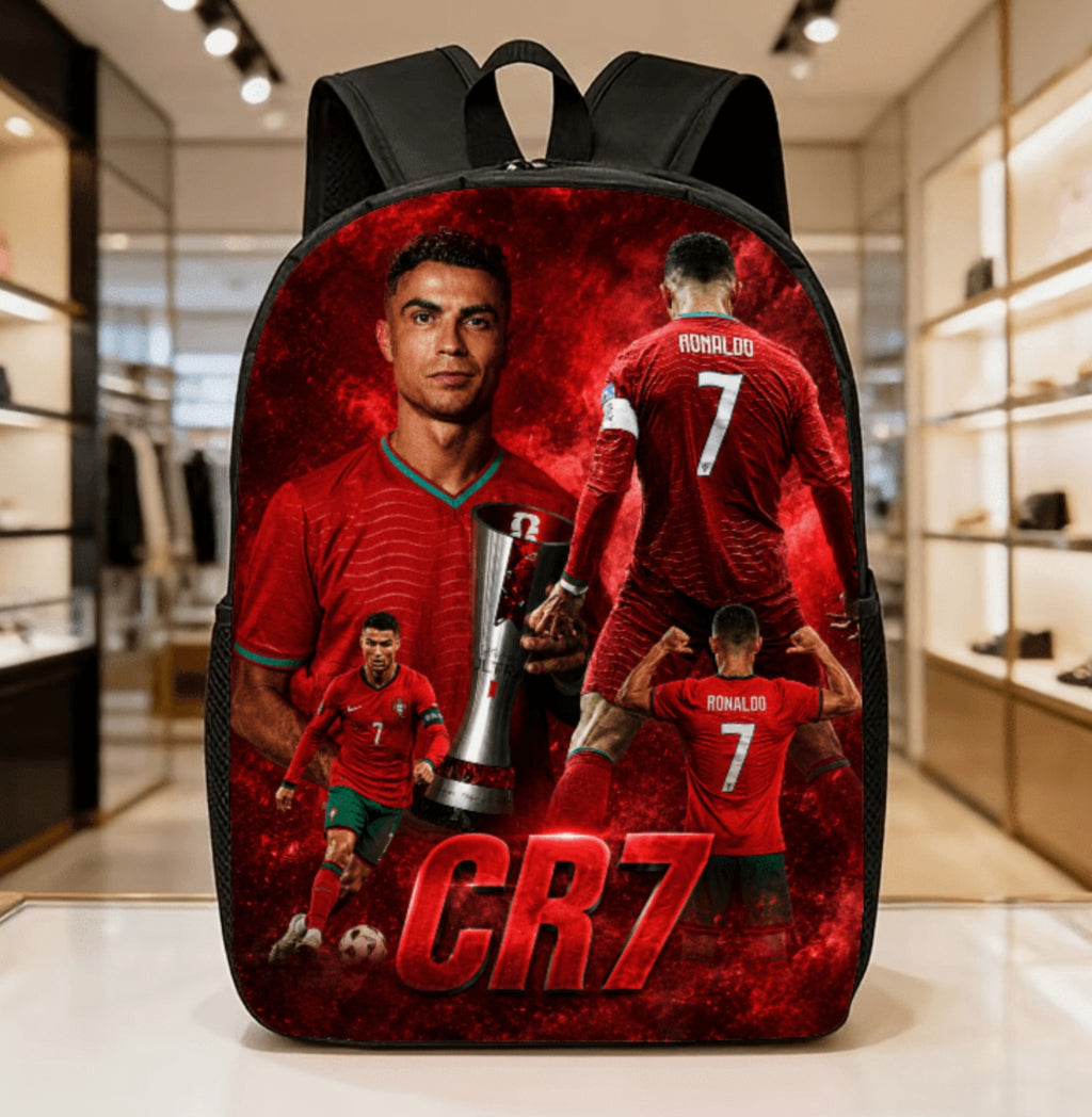 Футболна Ученическа Раница RONALDO 7 детско юноша Червена Роналдо