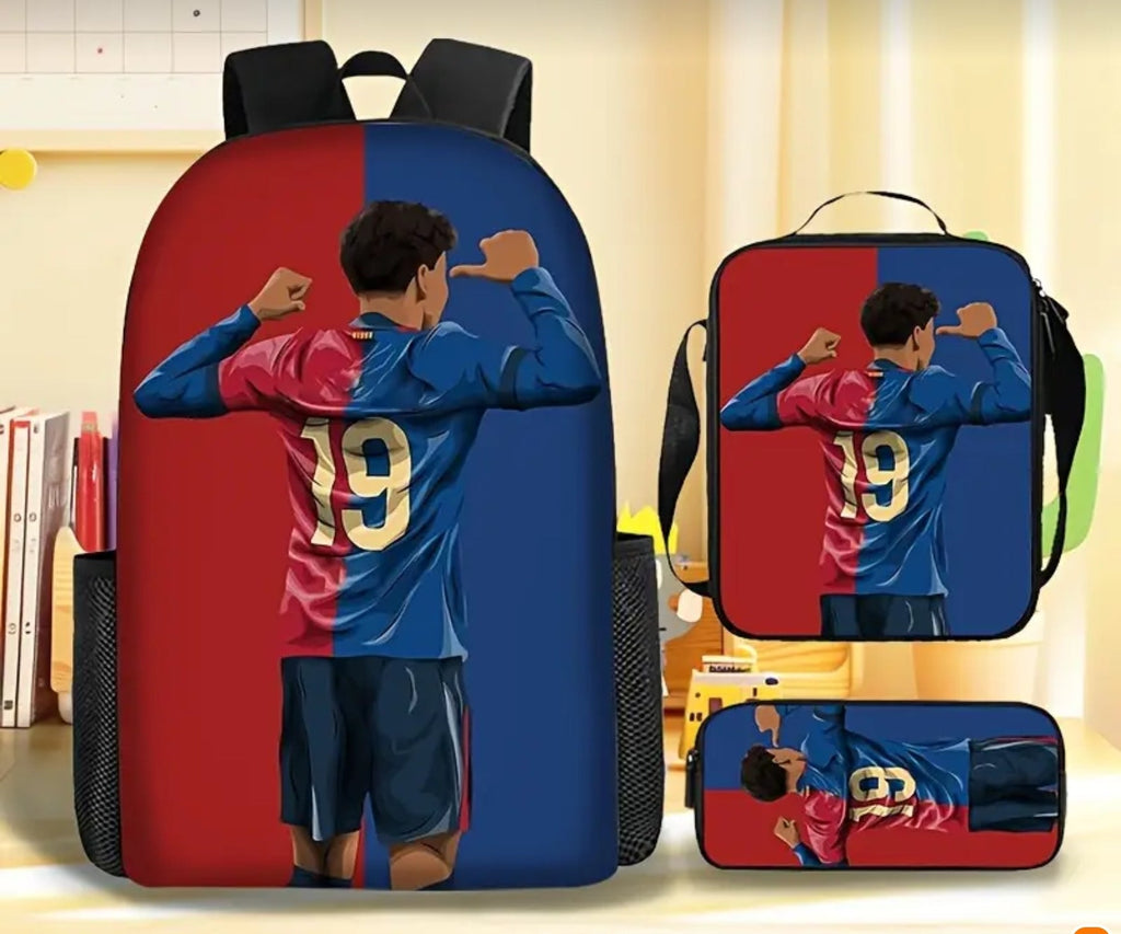 Футболна Ученическа Раница Комплект Lamine Yamal 10 детско Ямал Барселона