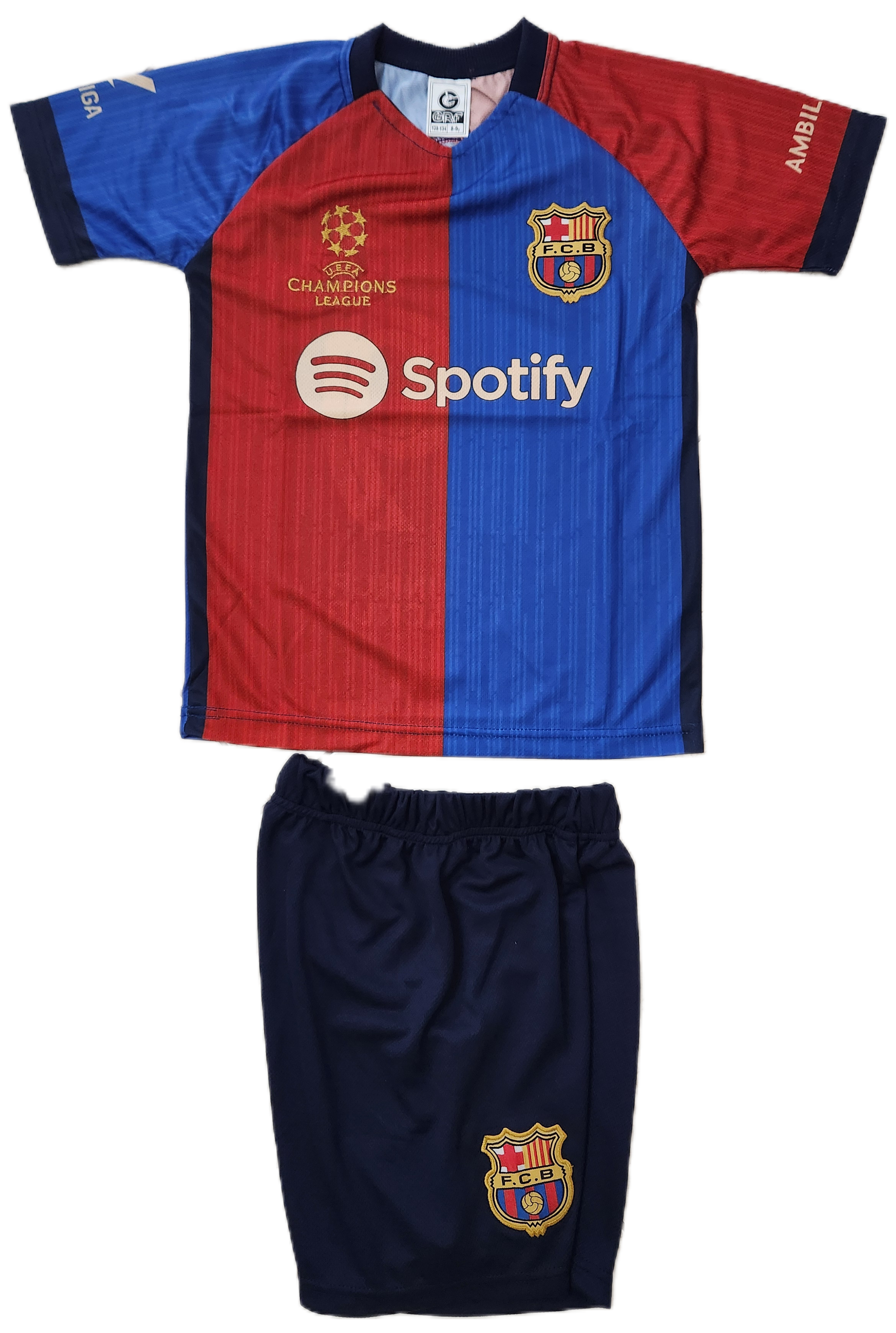 Champions Legue Детски спортен екип на Ламин Ямал 19 Барселона с Чорапи 2025 син цвят