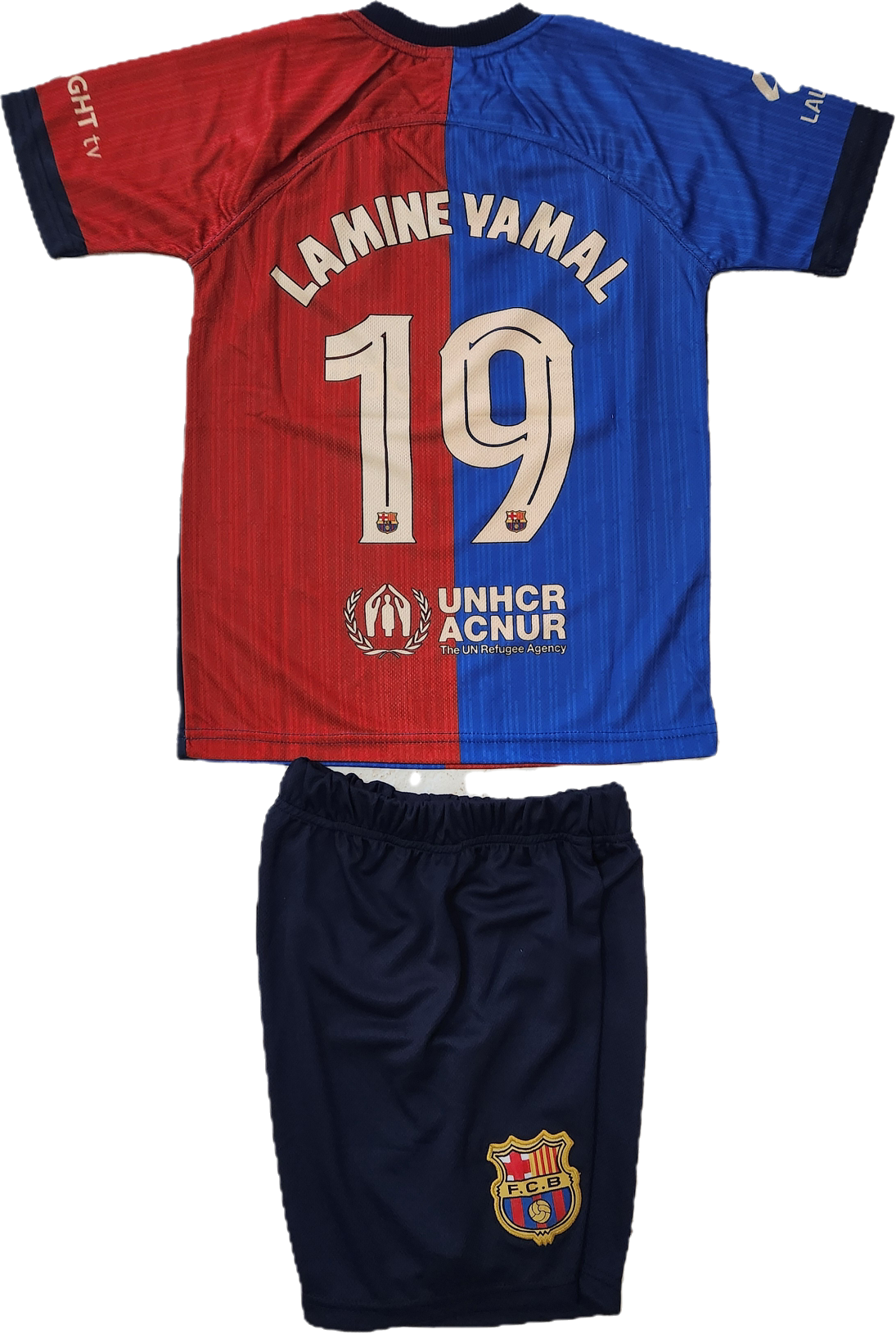 Champions Legue Детски спортен екип на Ламин Ямал 19 Барселона с Чорапи 2025 син цвят