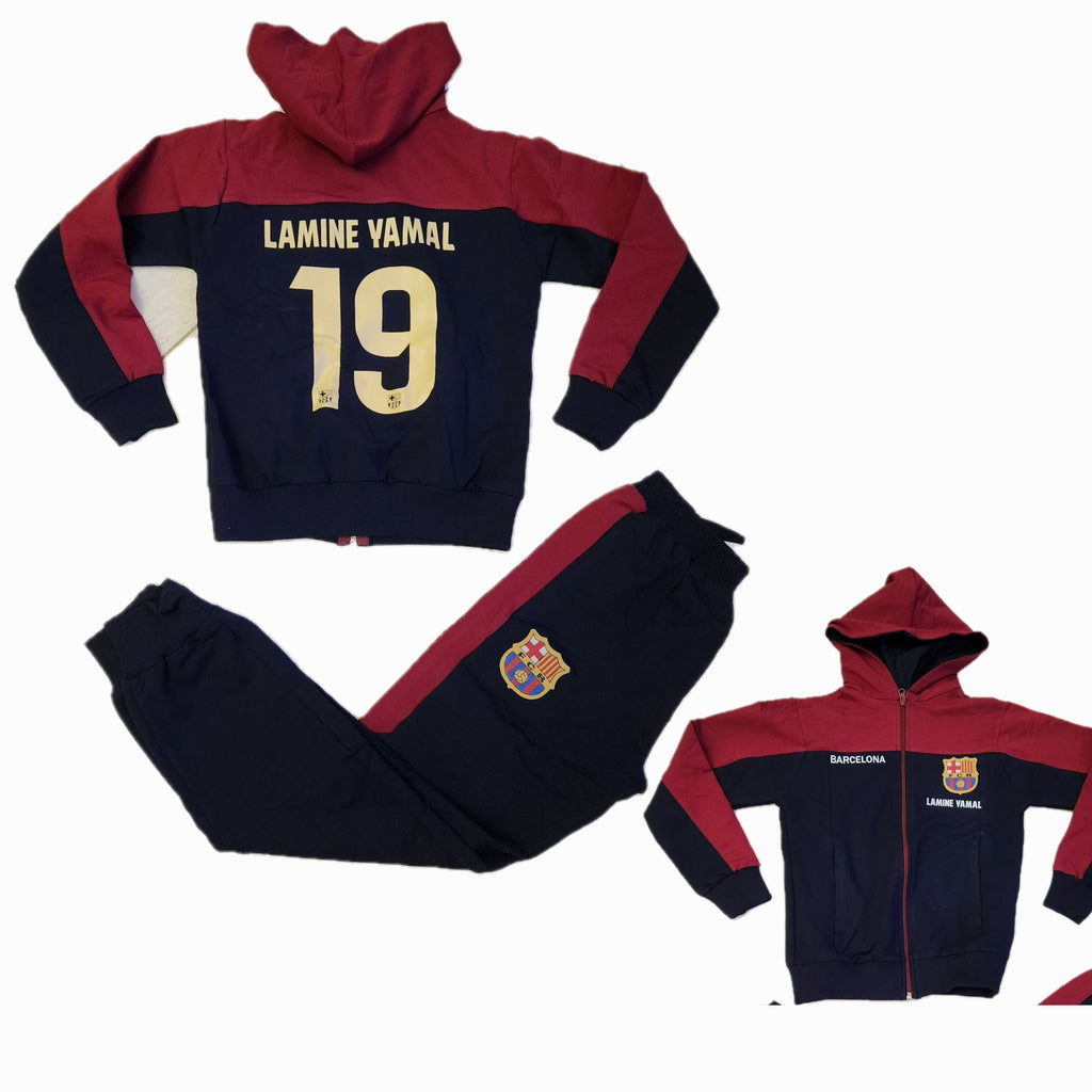 Детски спортен Анцуг на Ламин Ямал 10 Барселона суичър 2025 Червен цвят